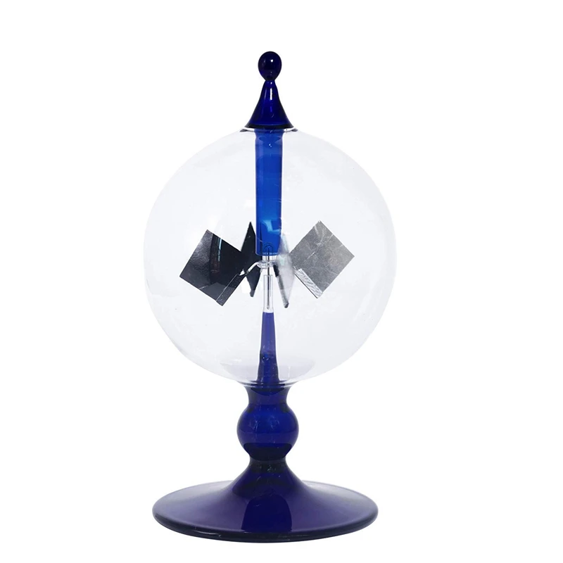 Blue Solar Power Radiometer Sunlight Energy Crookes Spinning Vanes Windmill Gift Home Desk Decoration