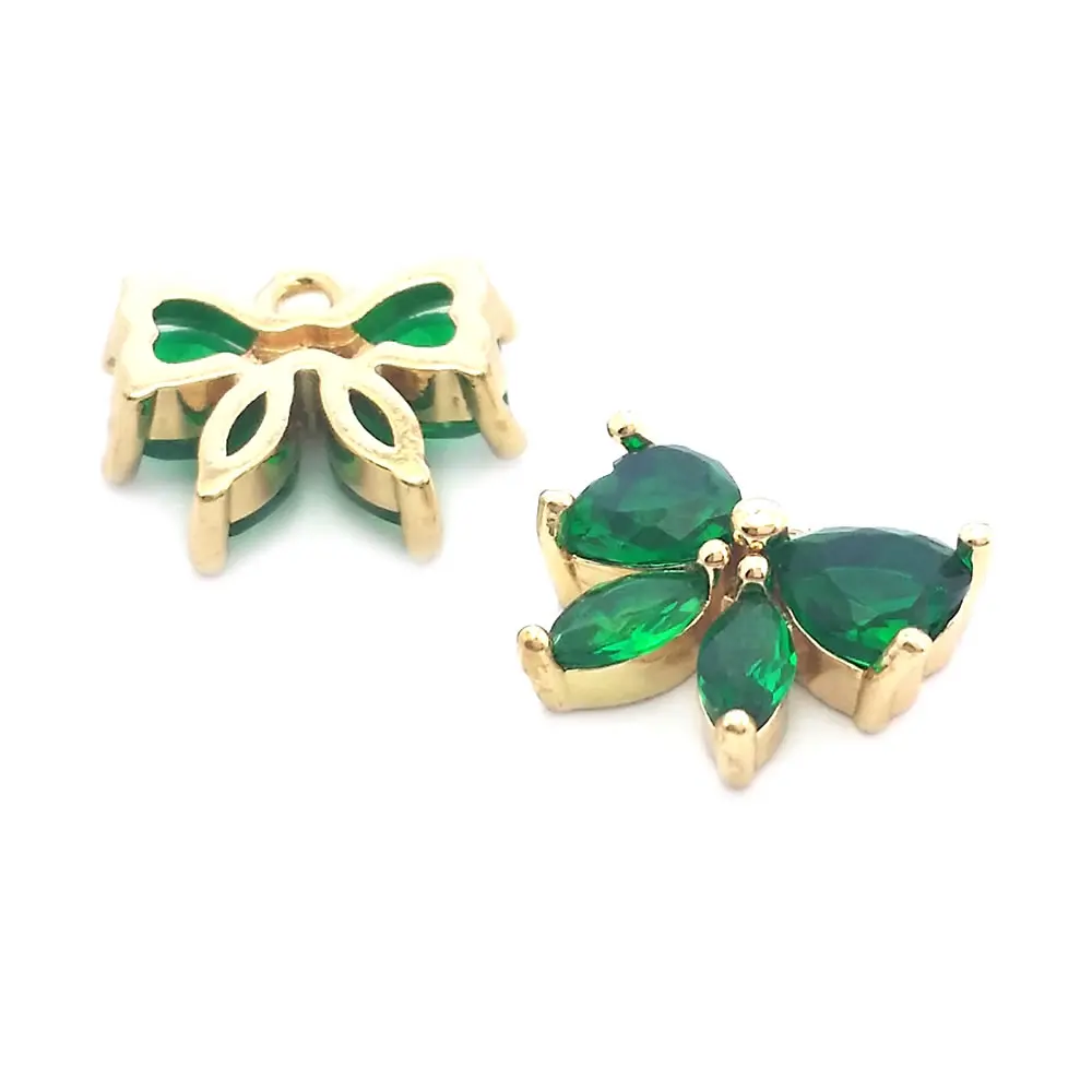 10PCS 10x12MM Hohe Qualität 18K Gold Farbe Messing und Zirkon Bogen-knoten Charms Anhänger schmuck Machen Diy Erkenntnisse Zubehör