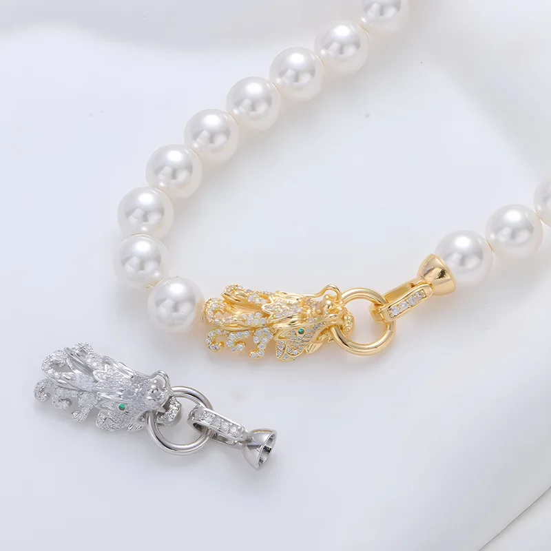 

DIY Jewellery Connector 18K Gold Plated Brass Tap Pearl Clasp Fixed Lock Handmade Necklace Bracelet Accessories 1pcs Wholesale