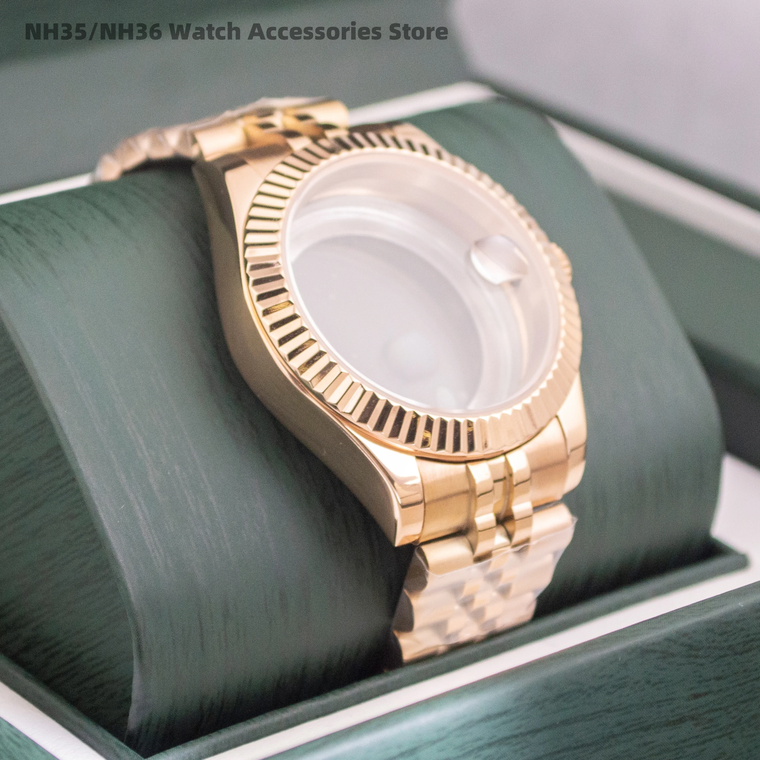 

Корпус из сапфирового стекла 41 мм, мужской корпус для часов, ремешок, подходит для NH36 NH34 NH35, механизм 10ATM, водонепроницаемый юбилейный ремешок из нержавеющей стали