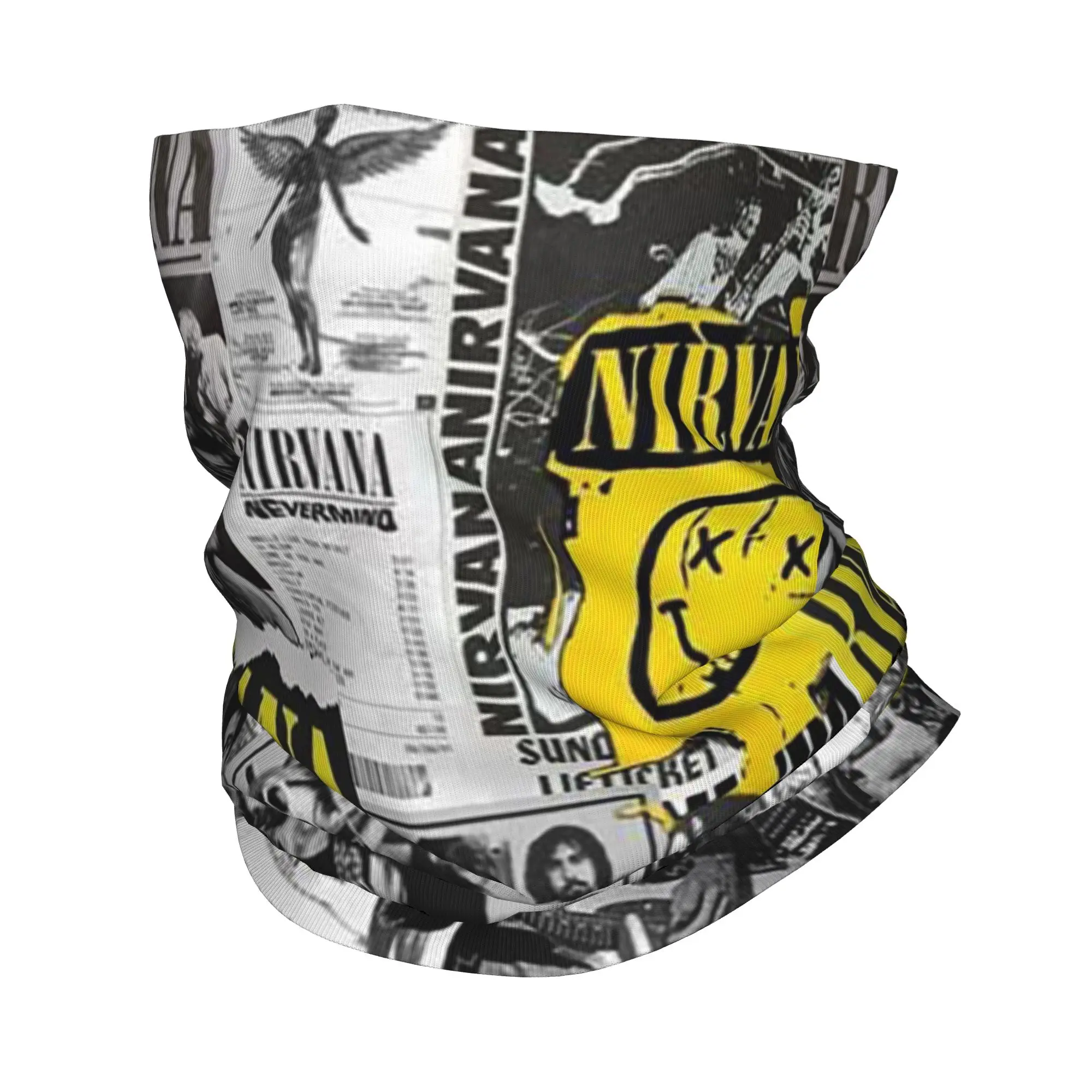 Nirvanas One Sided Smile Bandana Neck Cover Printed Face Scarf Warm Headband Running For Men Women Adult Winter