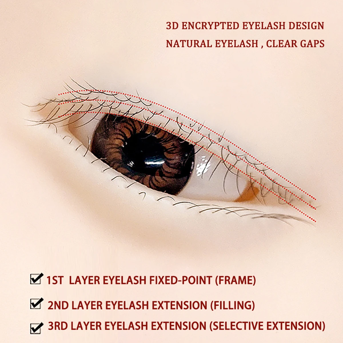 Strumento di pratica per testa di bambola piatta per occhi di manichino per ciglia finte in stile coreano per principianti di trucco Accessorio per la cura della bellezza delle donne