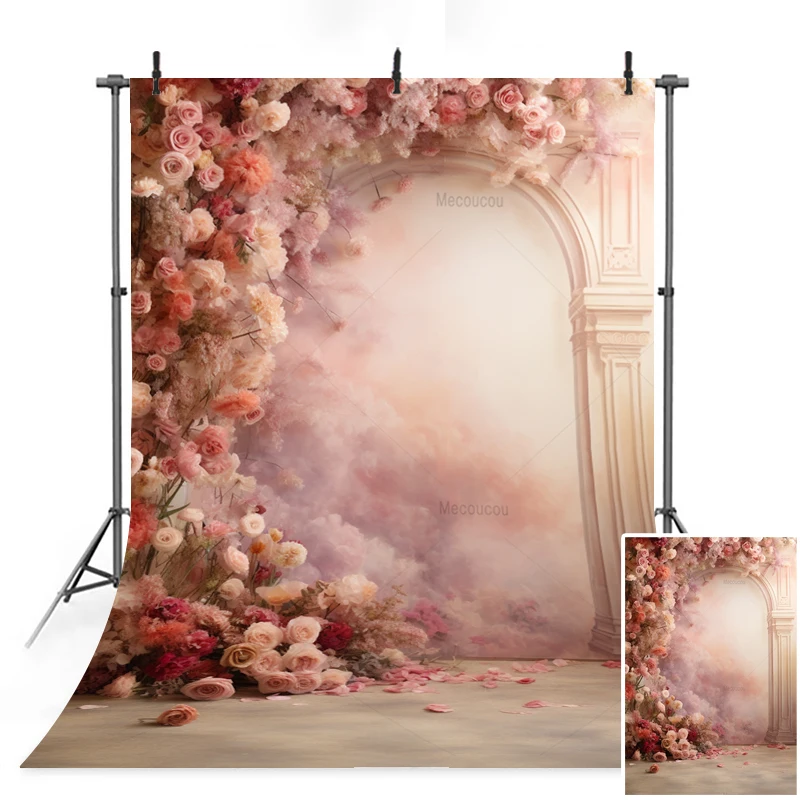 Retro Oil Painting Flowers Photography Backdrops Abstract Texture Wedding Floral Painting Customized Newborn Baby Portrait