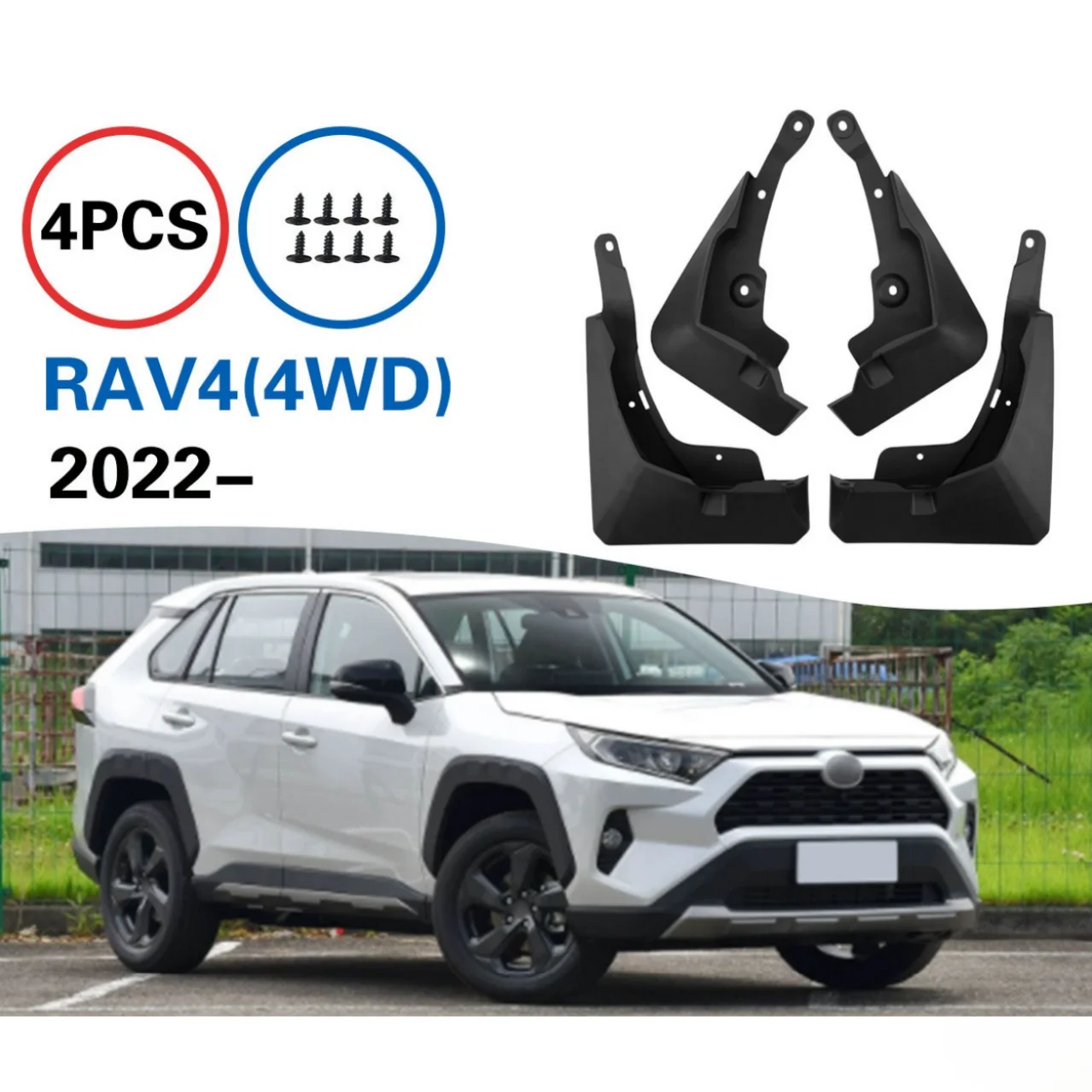 

New Upgrade 4pcs Front Rear Mudguards Splash Guards Wheel Protector Fender for RAV4 2022-2025 Car Auto Accessories Mudflaps