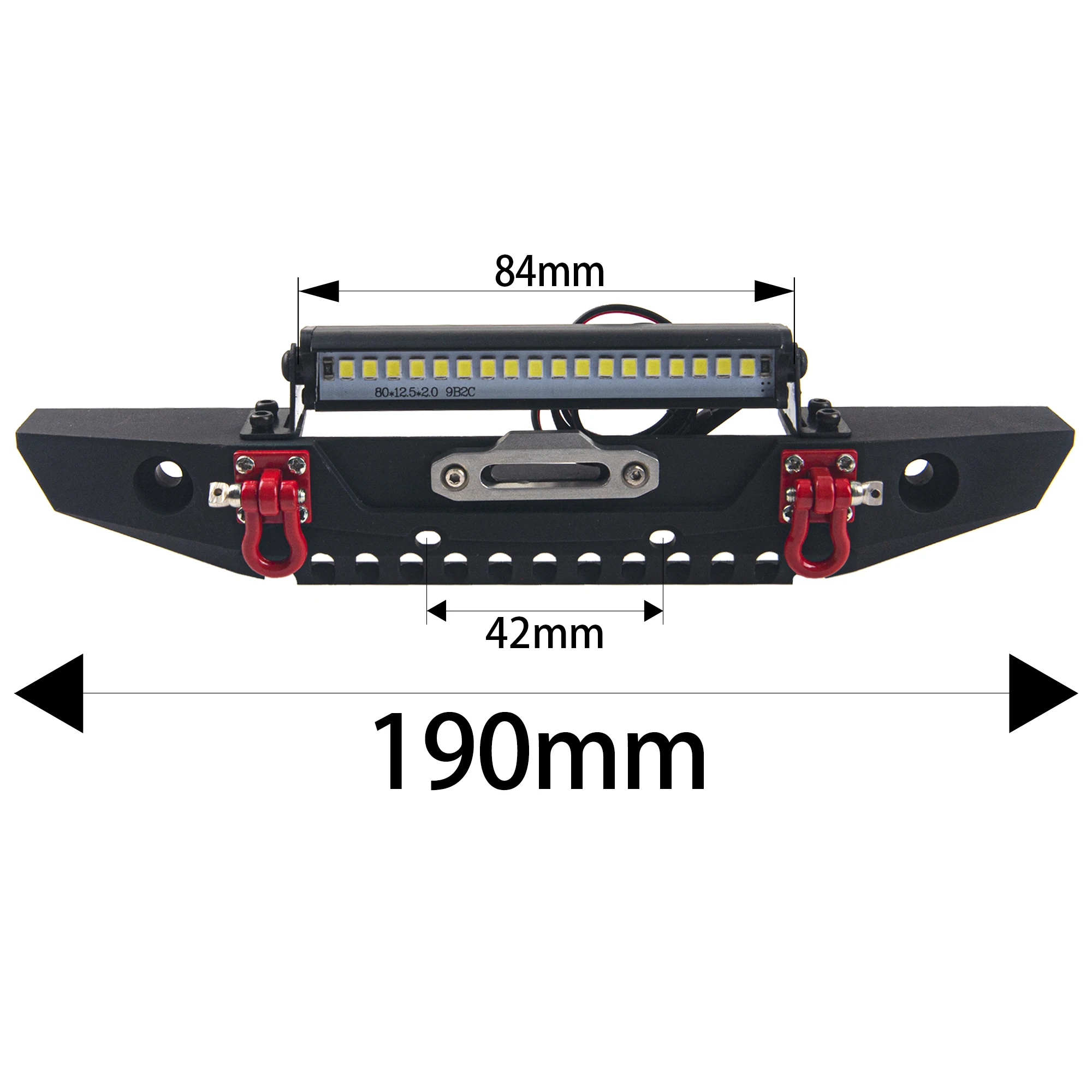 Metal Front Bumper with Lights Bar Tow Trailer for Traxxas TRX-4 Axial SCX10 90046 90047 SCX10 II 1/10 RC Crawler Car