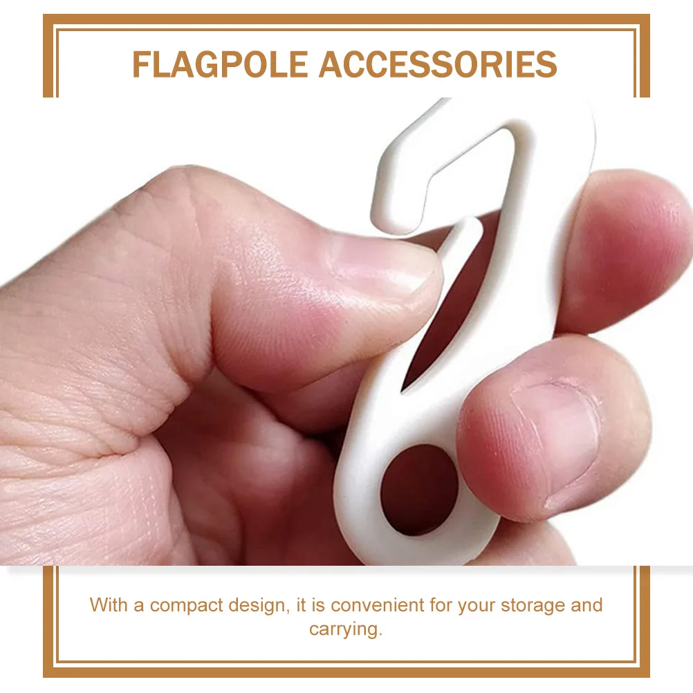 

Nylon Flagpole Rope Kit Hooks Compact Design for Camping Crafting Building Survival White Color Flags Banner Decor