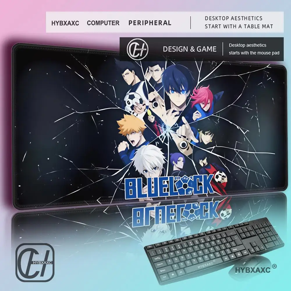 Anime B-BLUE L-LOCK-S Mouse Pad Anti Slip Rubber Edge Locked Thickened Laptop Gaming Desk Mat