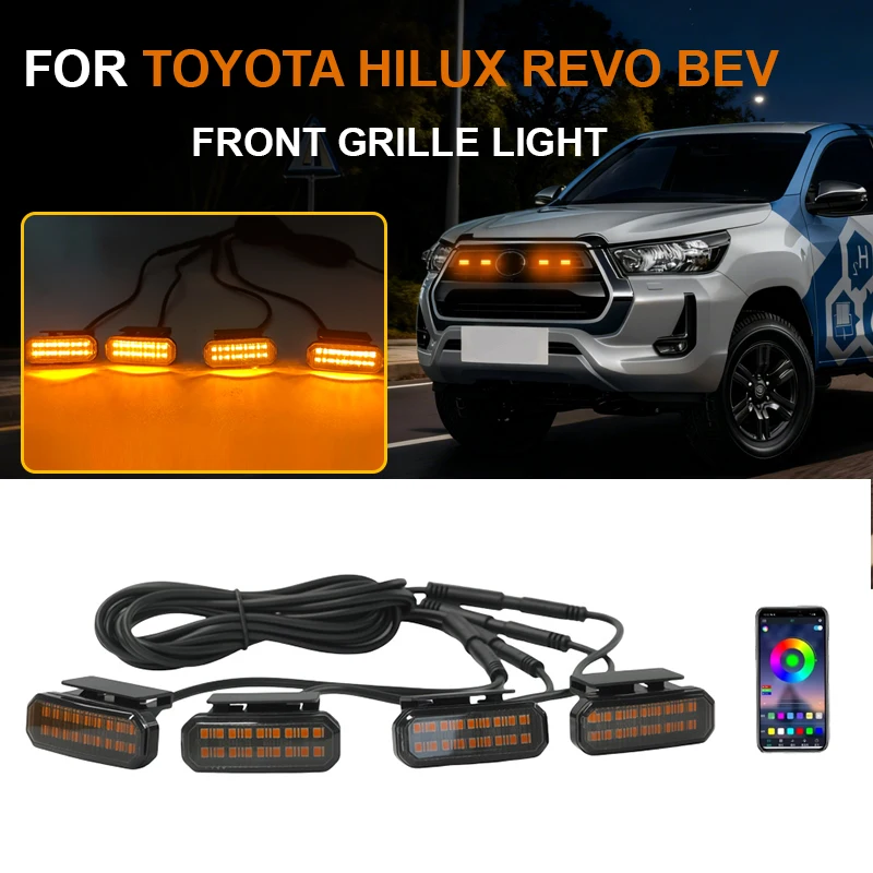 

Светодиодный передний светильник на решетке для TOYOTA HILUX REVO BEV, автомобильные дневные ходовые огни, лампа для бровей для пикапа, Offroad, 12 В
