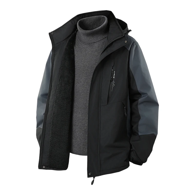 

Winter plush thickened warm loose large size outdoor leisure sports mountaineering cotton clothing men's graphene jacket