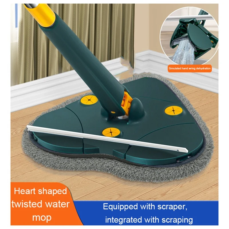 Telescopic Triangular Mop Self-Twisting Water Triangular Extended Mop Hands-Free Lazy Tool Rotating Household Cleaning