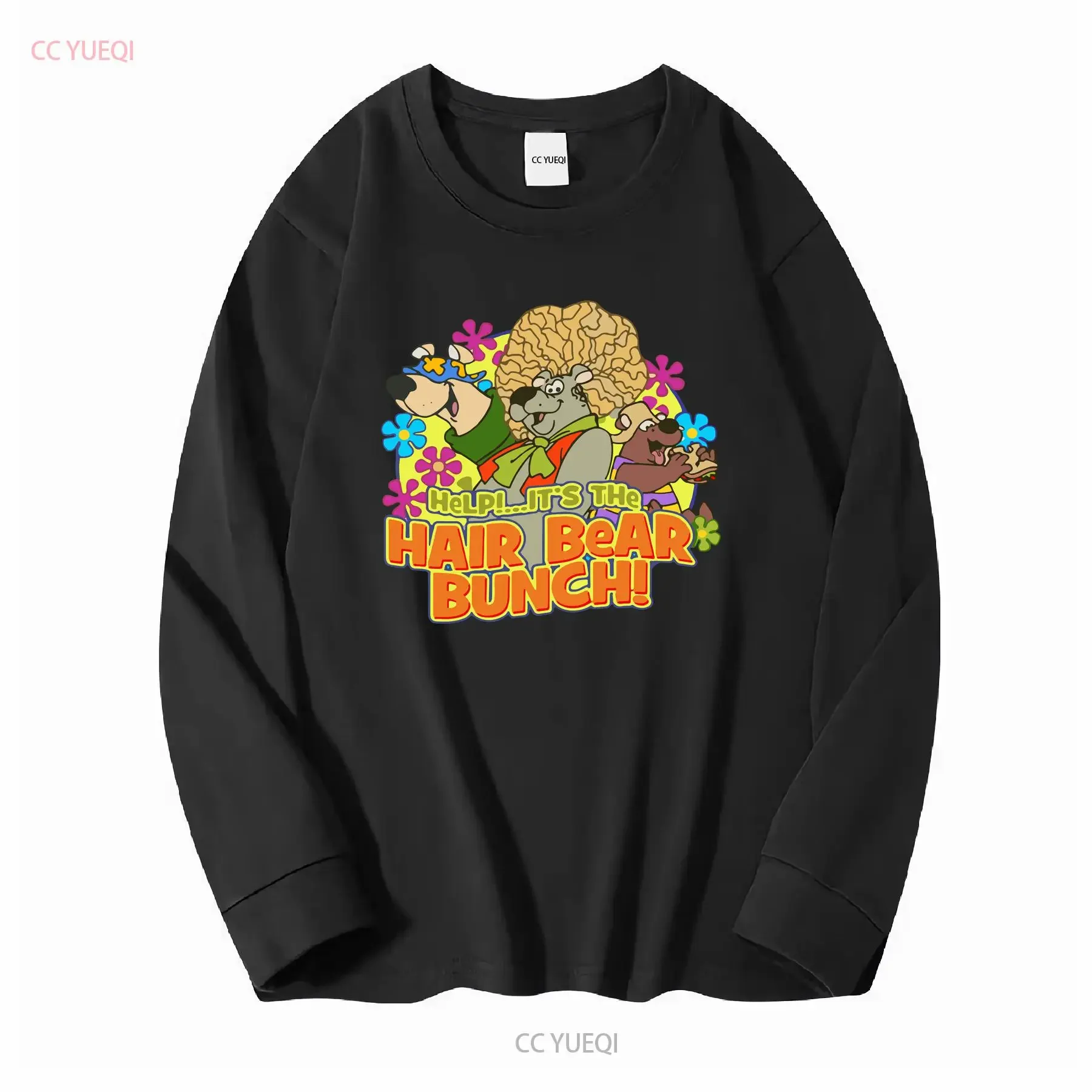Hair Bear Bunch T shirt men's classic fit crew neck tan cotton graphic tee vintage Washed homme Top For Everyday Wear Casual