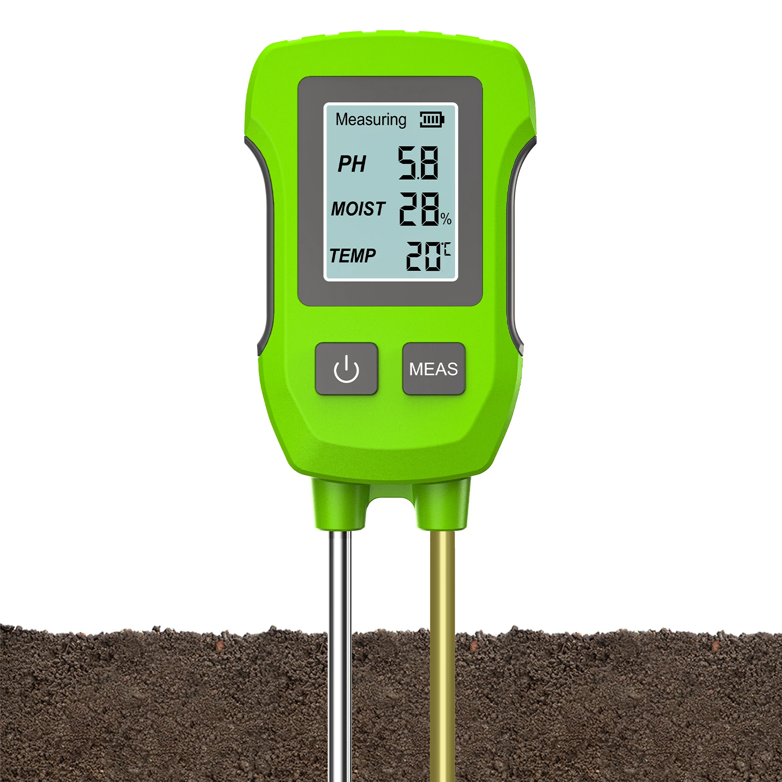 3-in-1 Digitaler LCD-Bodentester PH/Feuchtigkeit/Temperatur Hochpräzises Bodenmessgerät mit Hintergrundbeleuchtung für Zimmerpflanzen Garten Rasen Farm
