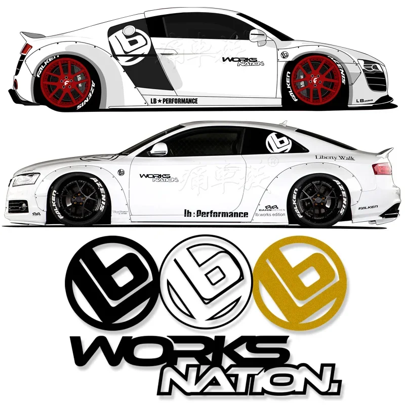 

1pcs car stickers Vinyl S5 R8 LB works custom fashion canopy triangle window decals film