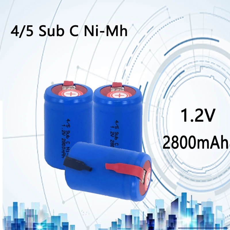 

Sub C Rechargeable Lithium Flange Welding 4/5sc High Discharge Ni-mh Batteries Cell With Tab For Flashlight Power Too