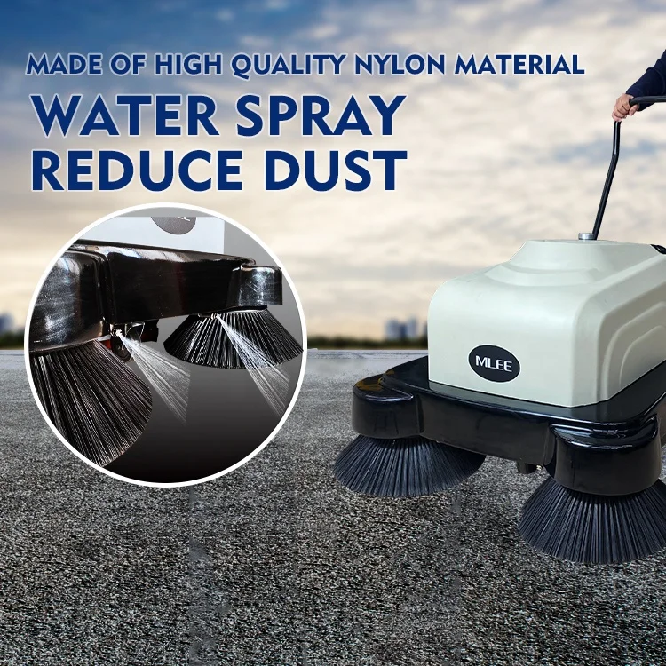 MLEE1000 35L Factory Sweeper Machine Water Sprayer Battery Walk Behind Floor Sweeper