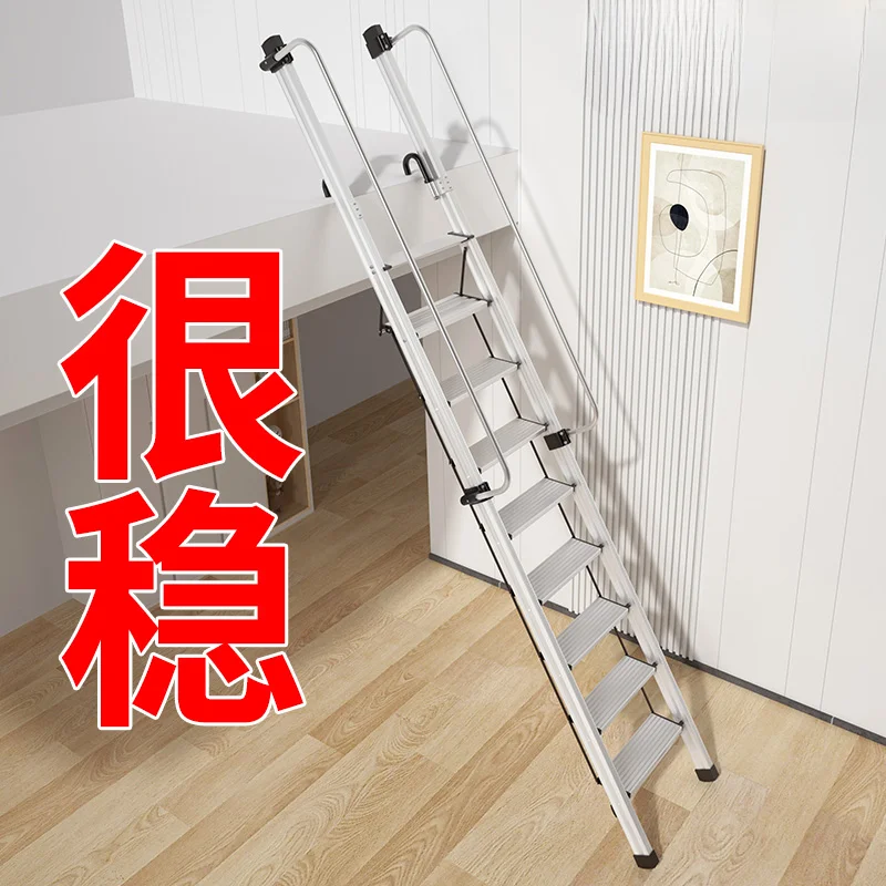 Aluminum alloy folding loft ladder outdoor thickened platform ladder mobile portable