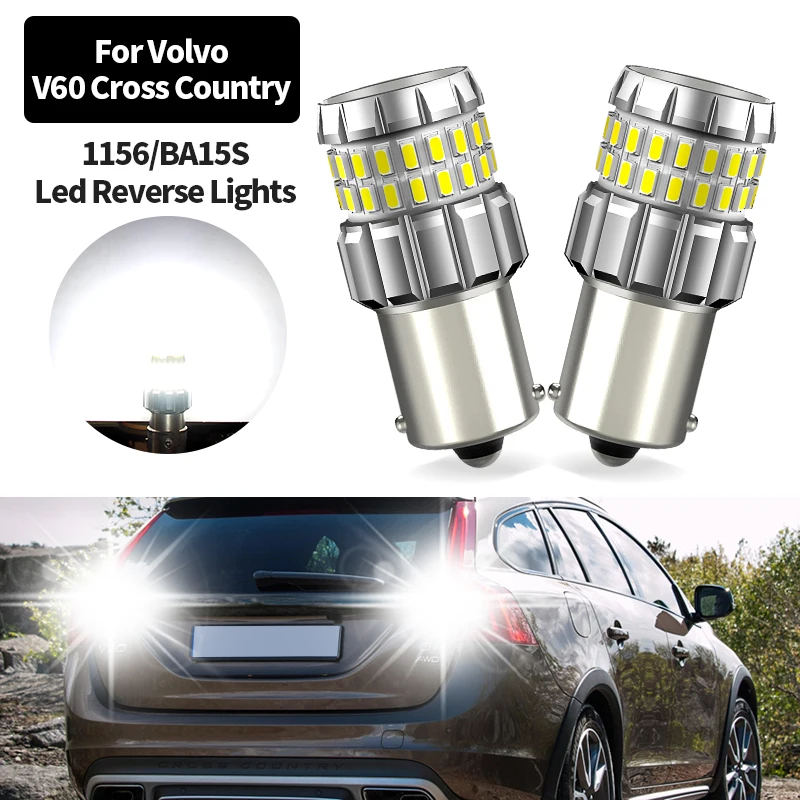 2X Canbus LED Backup Light Bulb Reverse Lamp P21W BA15S 7506 1156 No Error For Volvo V60 Cross Country 2015-2018 Car accessories