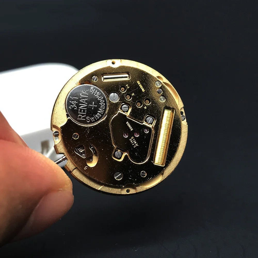 Original SW 5 Jewels 1012 Quartz Watch Movement Ronda Golden Mechanism Replacement Parts Tool Replace Movt with Battery