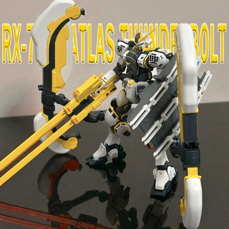 Hg 1/144 Rx-78al أطلس الصاعقة الجمعية البلاستيك روبوت أطقم منمذجة أنيمي عمل الشكل سطح المكتب ديكور الصبي جمع هدايا عيد الميلاد #1
