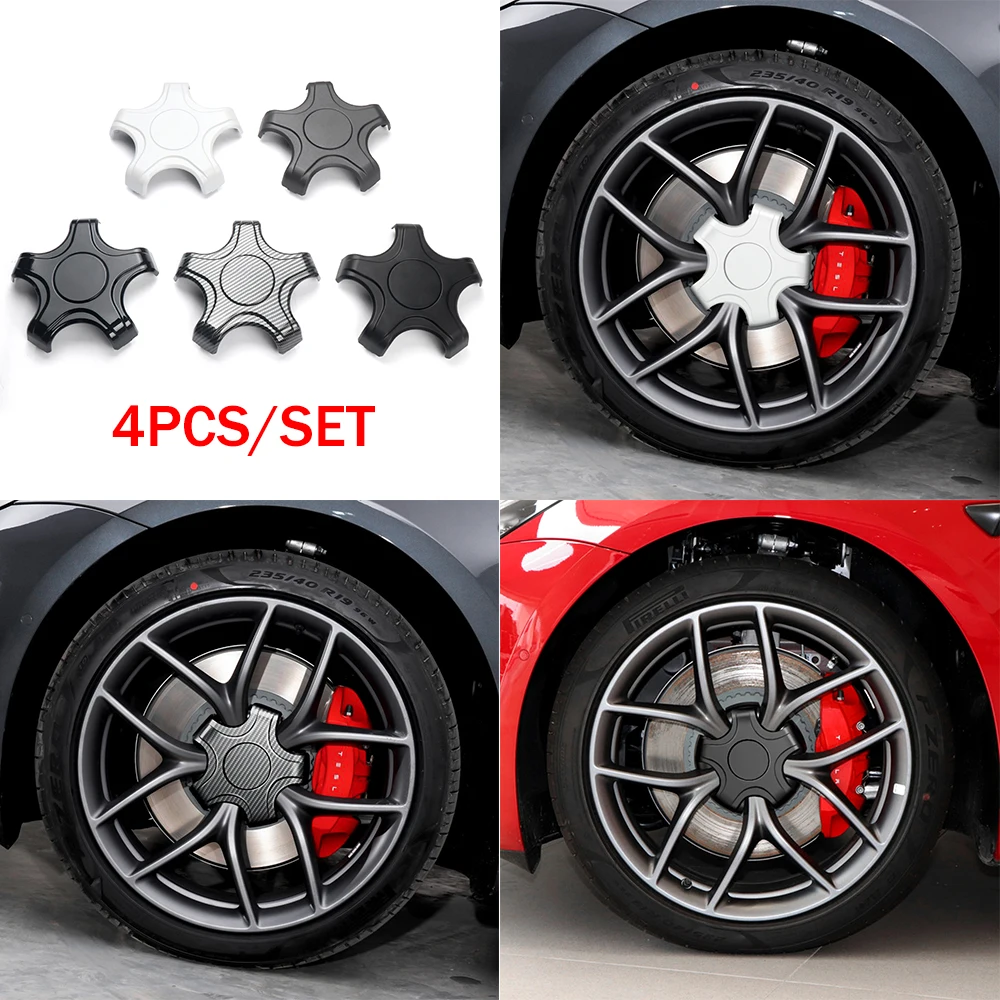 4PCS Upgraded Center Caps Hubcaps Cover Aero Wheels/Rims Cap Kits Original Wheel Rim Cover for Tesla Model 3 2017-2023 Accessory