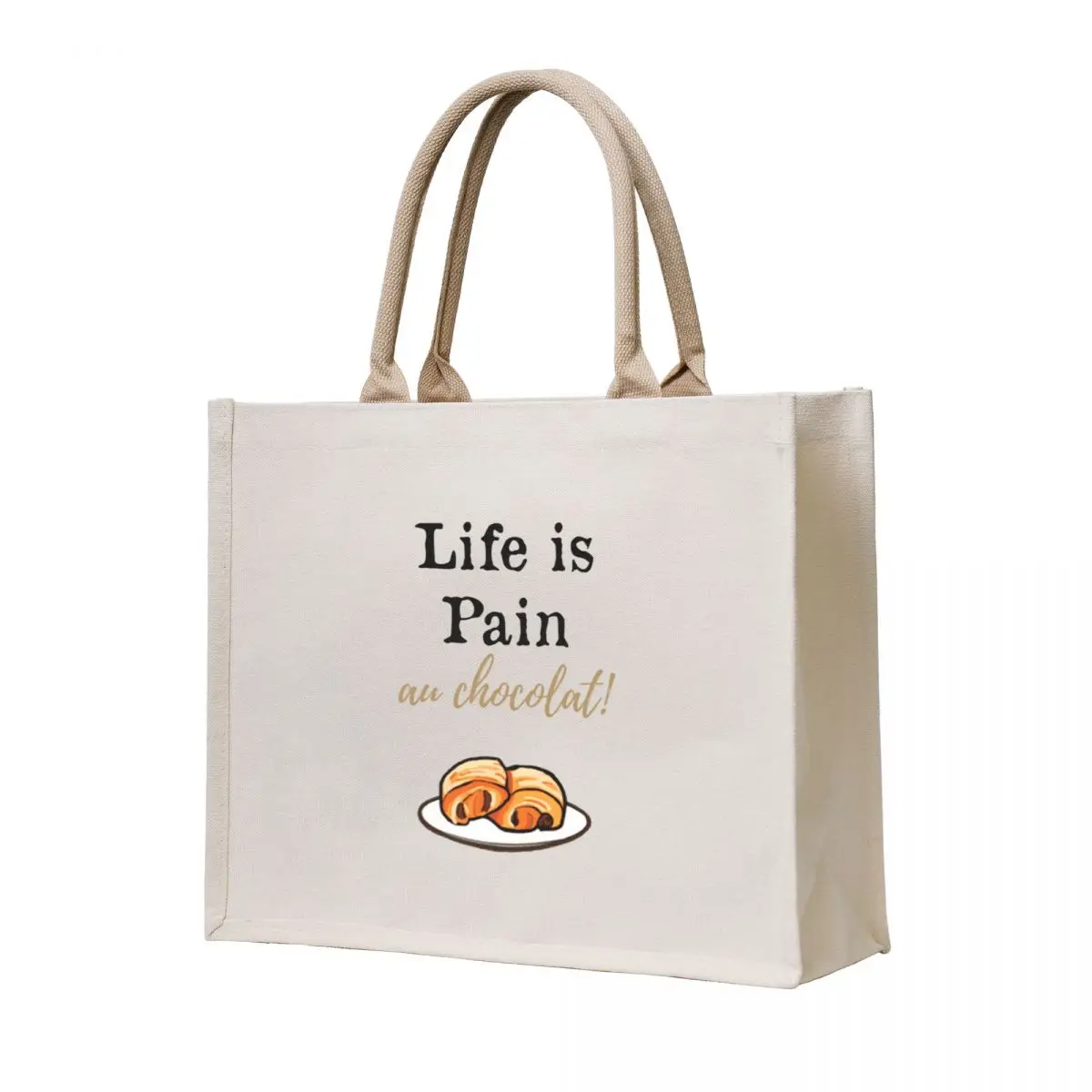 

Life is pain au chocolat! Tote Bag Canvas bag Canvas stote bag ecological bags
