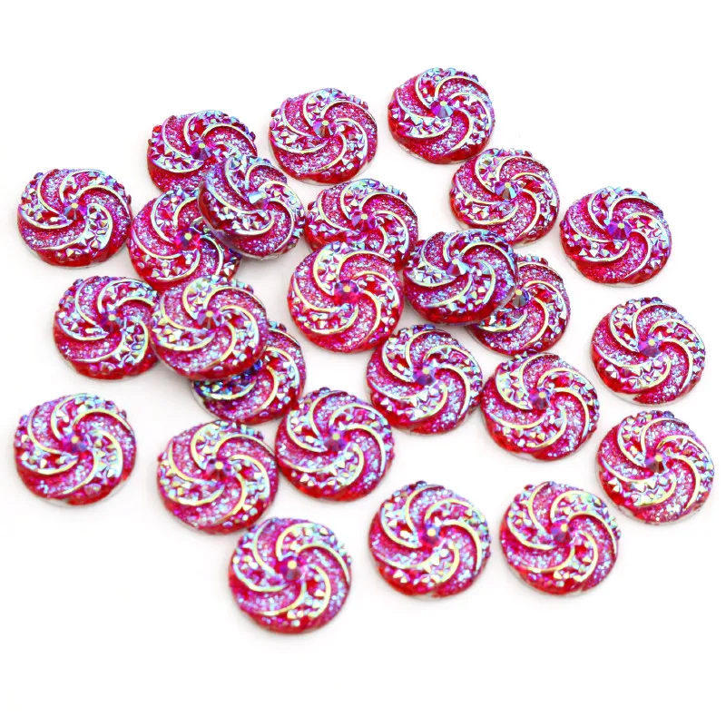 New Fashion 40pcs 12mm Mix Colors Windmill Style Flat back Resin Cabochon For Bracelet Earrings accessories