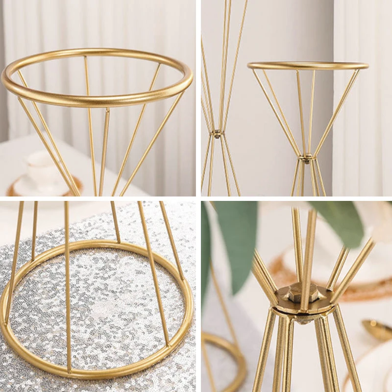 S/L Gold Color Metal Wedding Flower Stand Floor Vase Wedding Birthday Party Centerpiece Flower Rack Home Dinner Table Decoration