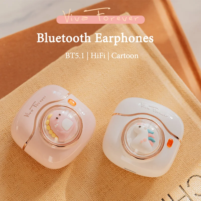 

Cute Cartoon Bluetooth Wireless Earphones HiFi Stereo Headphones Kawaii TWS Earbuds For Girls ENC Noise Cancellation Headset