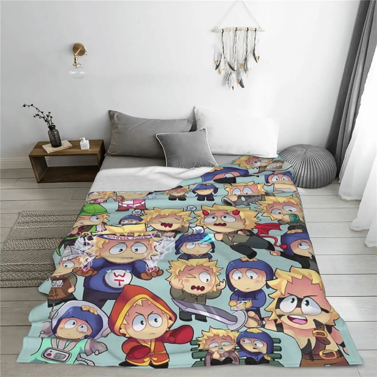 South Park-Tweek X Craig Collage mantas de franela ligeras para sofá, ropa de cama para sofá, colcha de oficina