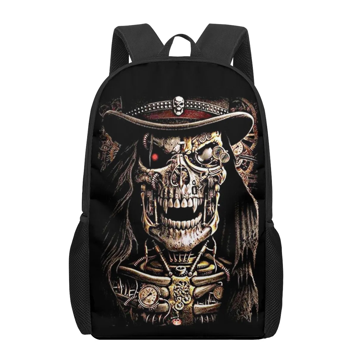 Creative Skull Print 16-inch Backpacks for Primary Students,Elementary Boys Girls To Go Out,School,Shopping,Travelling,Hiking