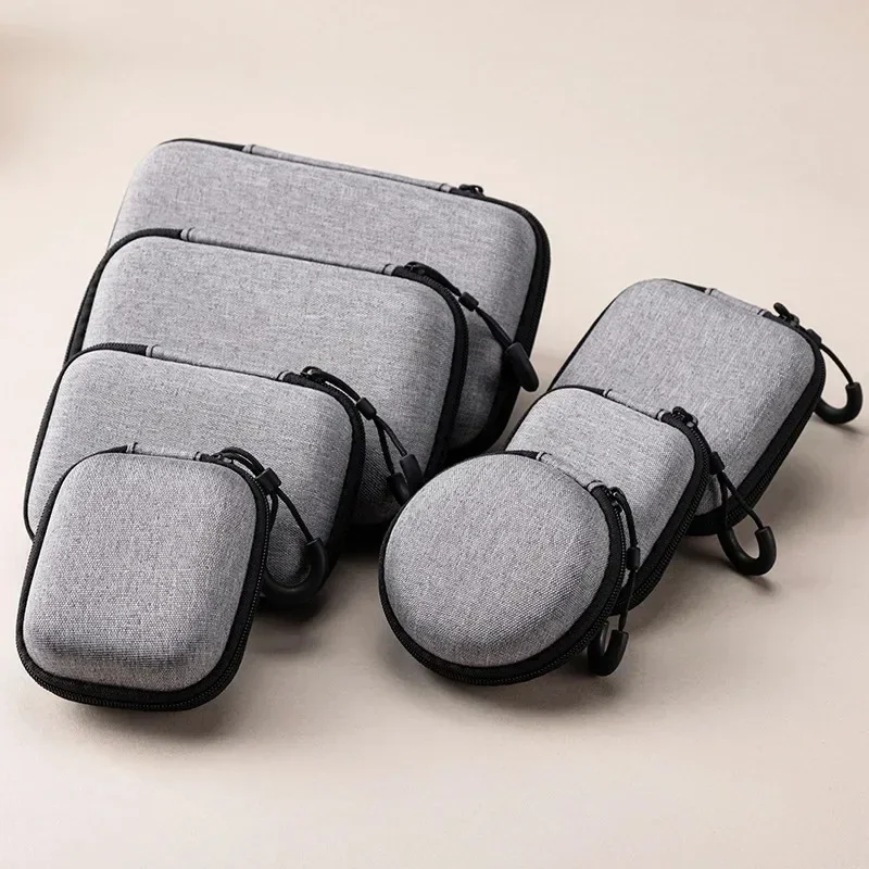 Portable Mini Data Cable Storage Bag Portable Earphone Organizer Digital Gadget Case Charger U Disk Protection Box Zipper Pouch