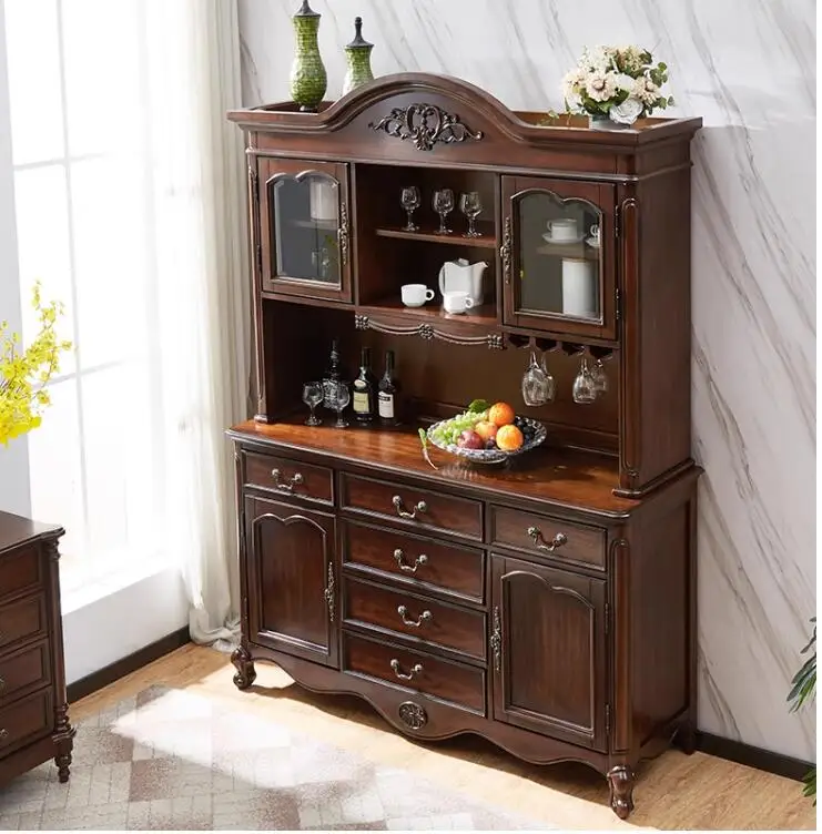 Side cabinet Wine cabinet American light luxury new Chinese living room kitchen locker