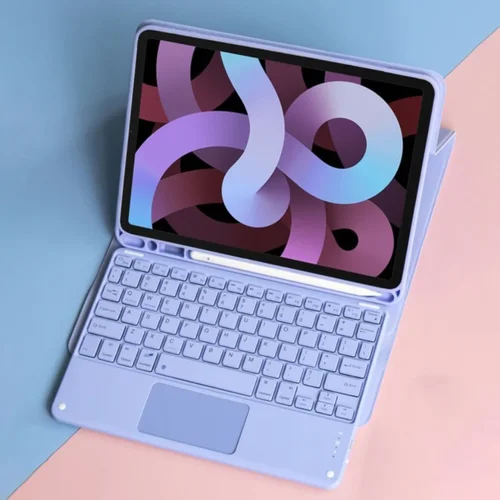 Imagen 2 del producto Funda para teclado con panel táctil para IPad de 10. a generación Pro 11 2024 Air 6 5 4 10,9 pulgadas 10,2 7 8 9th Air 3 Pro 10,5 Funda inteligente plegable