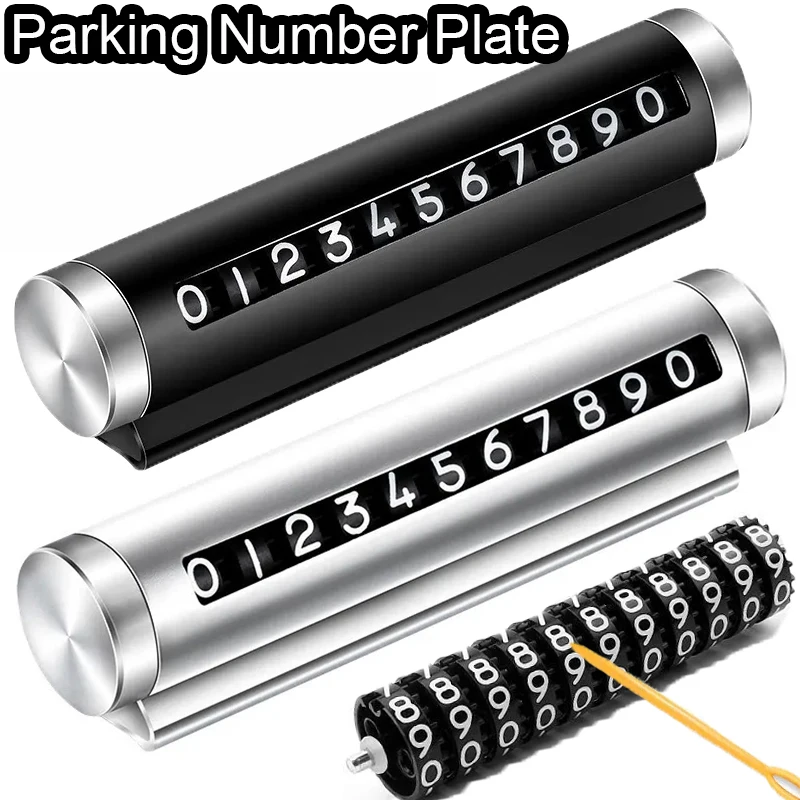 Car Temporary Parking Number Card Universal Phone Number Plate  Alloy Car Park Stop Telephone Number Card Interior Accessories