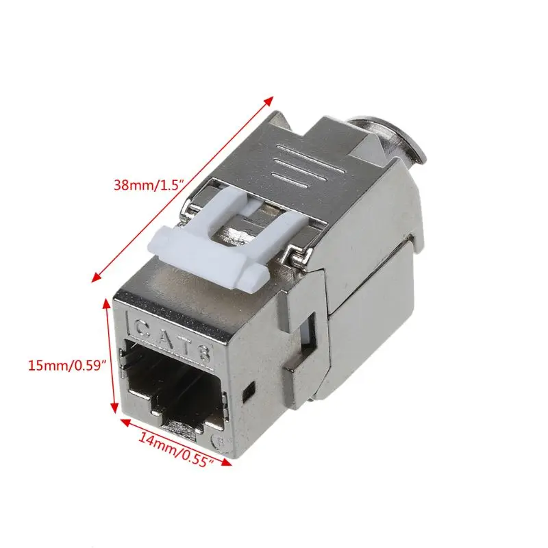 1Pc RJ45 Keystone Cat6 Cat6A Shielded FTP Zinc Alloy Module Keystone   Connector Adapter