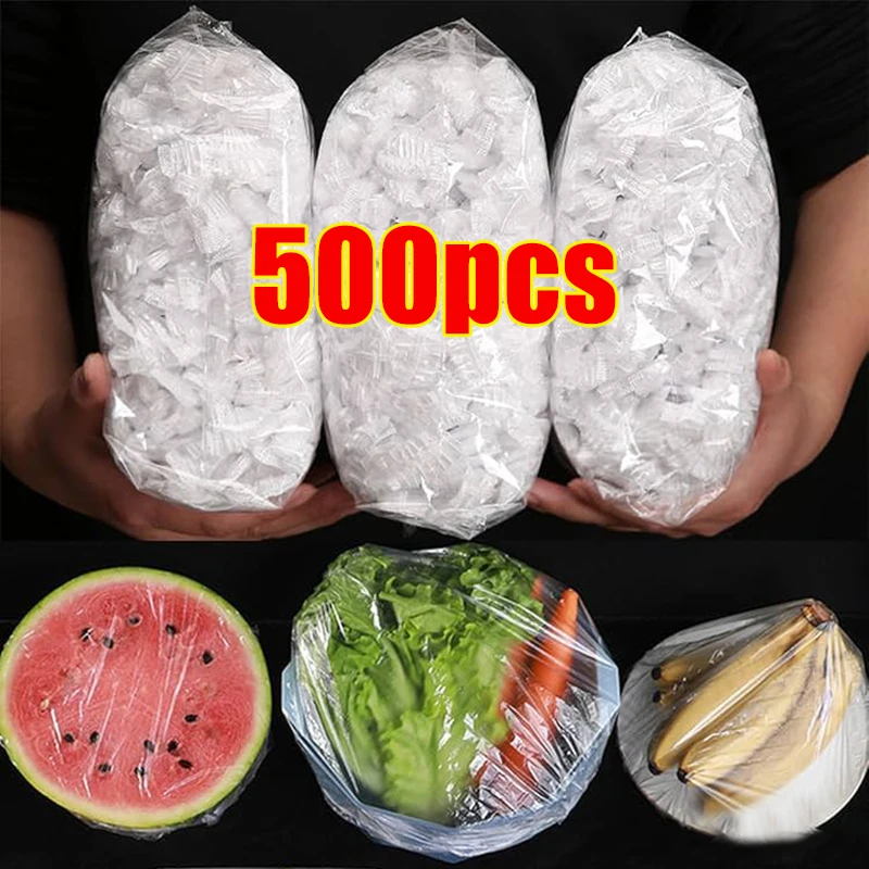 White Disposable Food Cover Plastic Wrap Kithchen Refrigerator Fruit Food Stretch Protection Flim Dustproof Bowls Cups Caps Bag