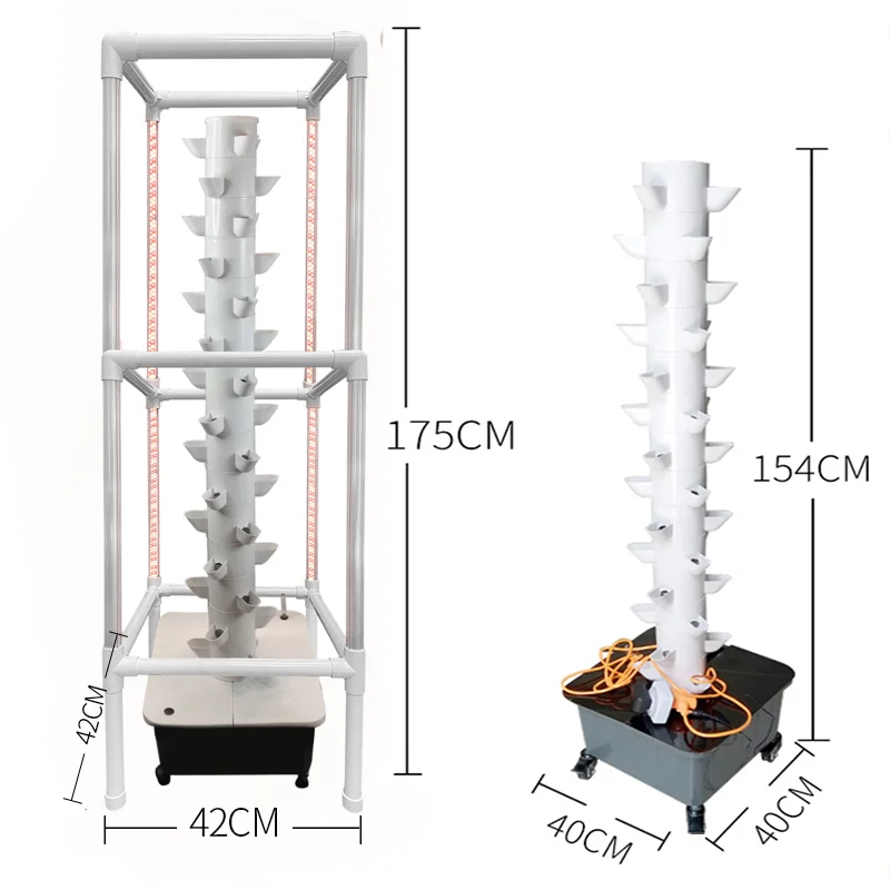 Imagem -02 - Camada de 45 Furos Torre Hidropônica Vertical Sistema de Cultivo Completo Kit Plantador de Jardim Vegetal Interior com Peças de Led Llight 15