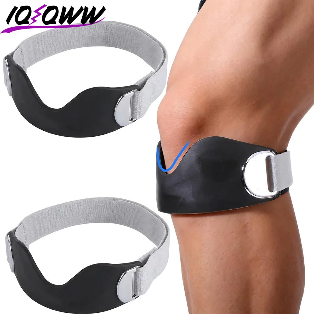 1PCS/2PCS Patellar Tendon Support Strap Adjustable Silicone Compression Patella Band Stability Knee Brace,Support Basketball