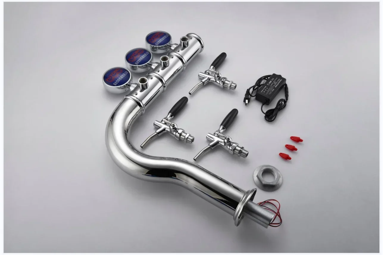 Stainless Steel Two Taps Draft Beer Tower Beer Font