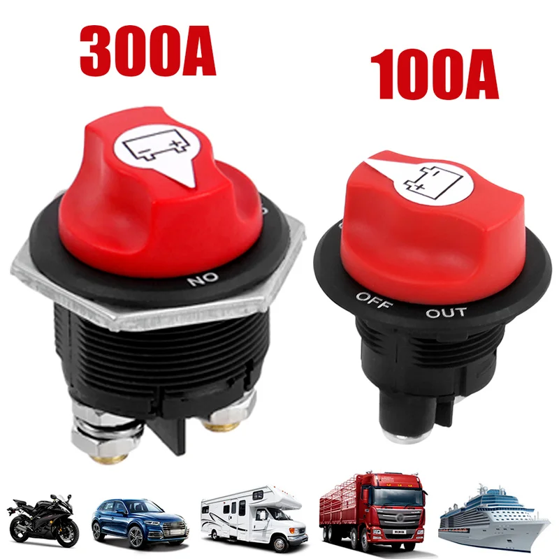 

100A Car Battery Rotary Disconnect Switch Safe Cut Off Isolator Power Disconnecter for Motorcycle Truck Marine Boat RV