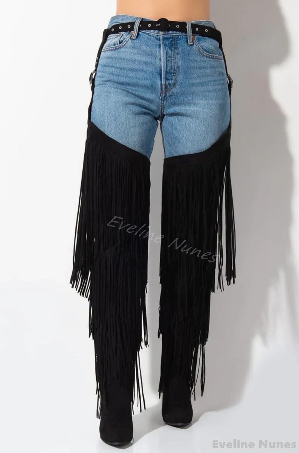 Yellow Sexy Tassel Stage Boots Women Pointed Toe Stiletto Heel Side Zipper Over The Knee Boots Colorful Snake Print Pants Boots