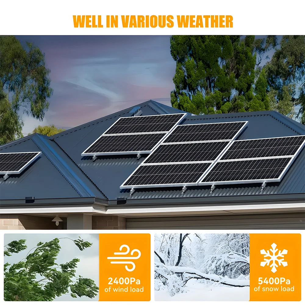 

WERCHTAY 400W/200W/100W 12V 12BB Solar Cell Monocrystalline Solar Panel High Efficiency Module Charge Battery for RV Trailer