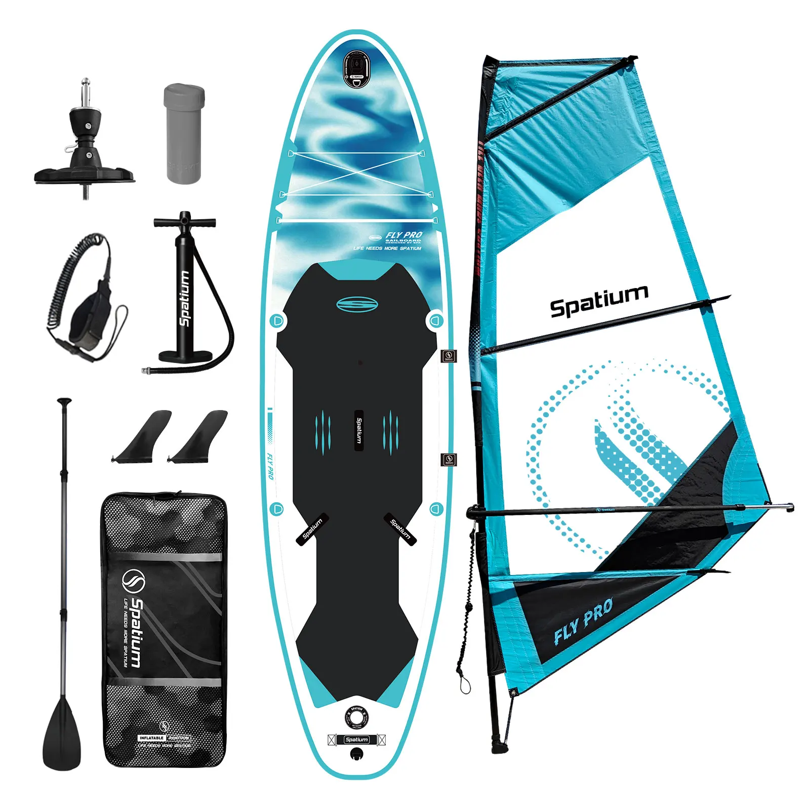 Spatium Professional Manufacturer Wholesale Premium Inflatable Sup Paddle Wind Surf Sail Boards Windsurf Board for Sale