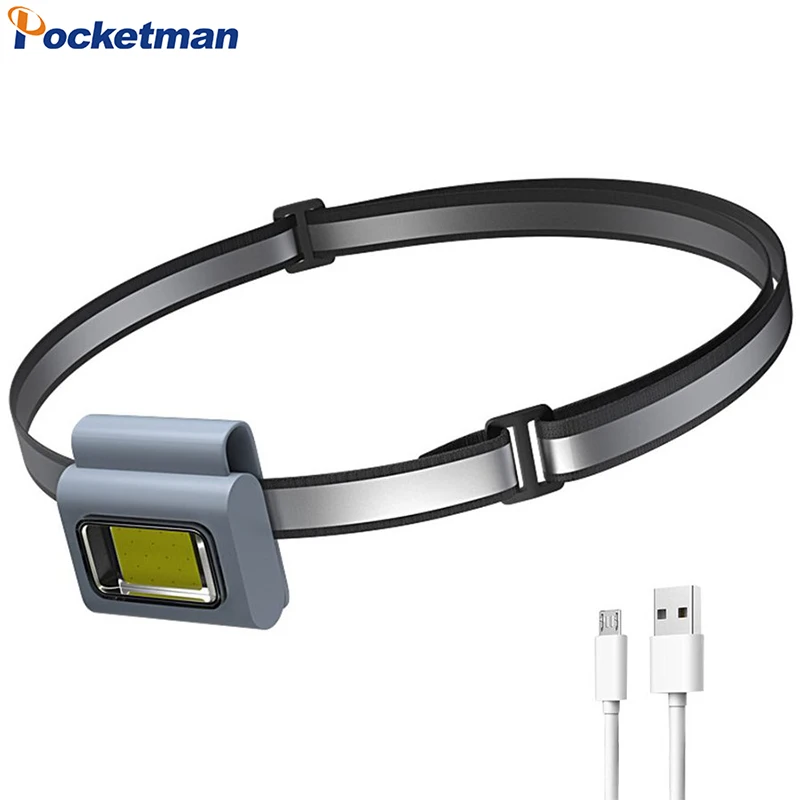 

COB Headlamp USB Rechargeable 6 Modes Headlight with Red/White Light Adjustable Strap Waterproof Work Light for Outdoor