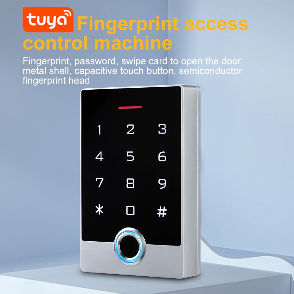 WiFi Tuya App Door Access Control System NFC IC RFID Card Reader Metal Case Fingerprint Access Control Keypad Wifi Remote Unlock