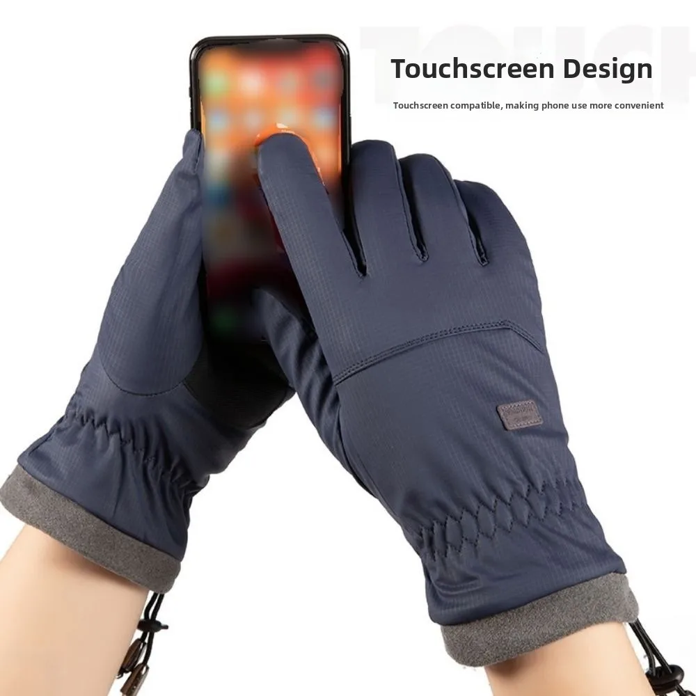 

Portable Warm Winter Cycling Gloves Waterproof Anti-Slip Riding Protective Mittens Thermal Thicken Full Finger Gloves Outdoor