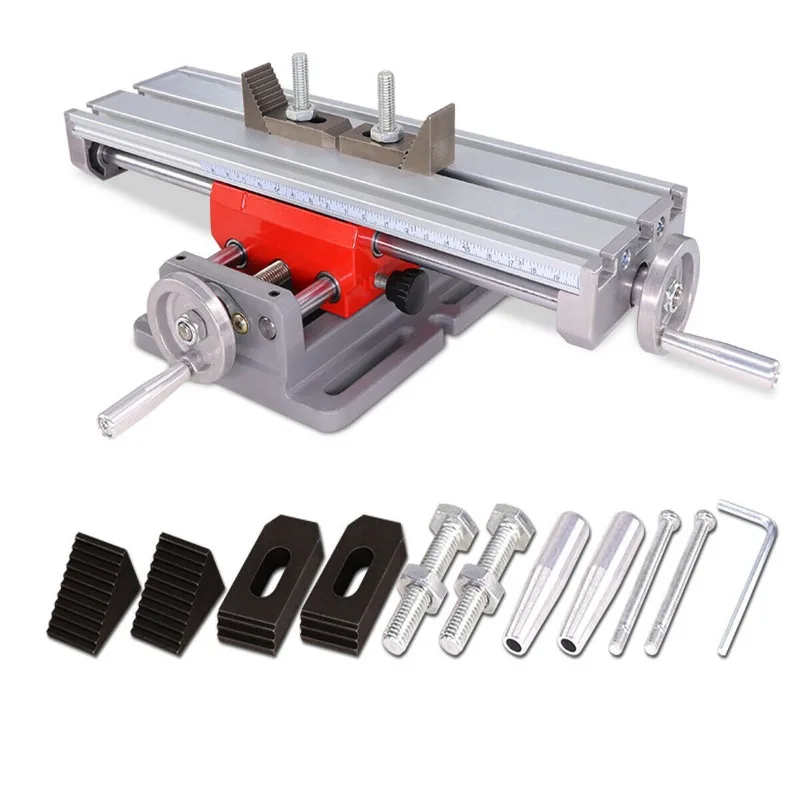 

X Y Axis Mini Bench Cross Slide Vise Table Mini Aluminium Milling Drilling Fixture Worktable 1pc