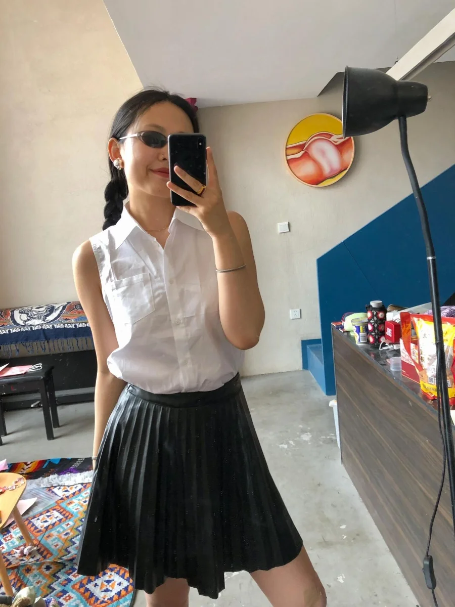 

Шикарный белый женский жилет для похудения Svel irt, корейская версия, хлопковый жилет прямого кроя