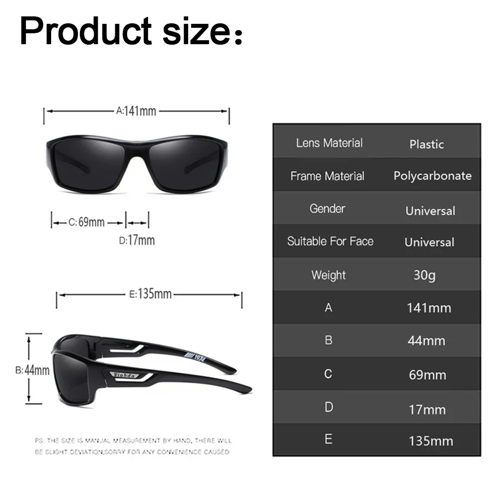 Men Women Fashion Polarized Sunglasses HD Driving Sun Glasses Fishing Big Motion Frame Eyewear