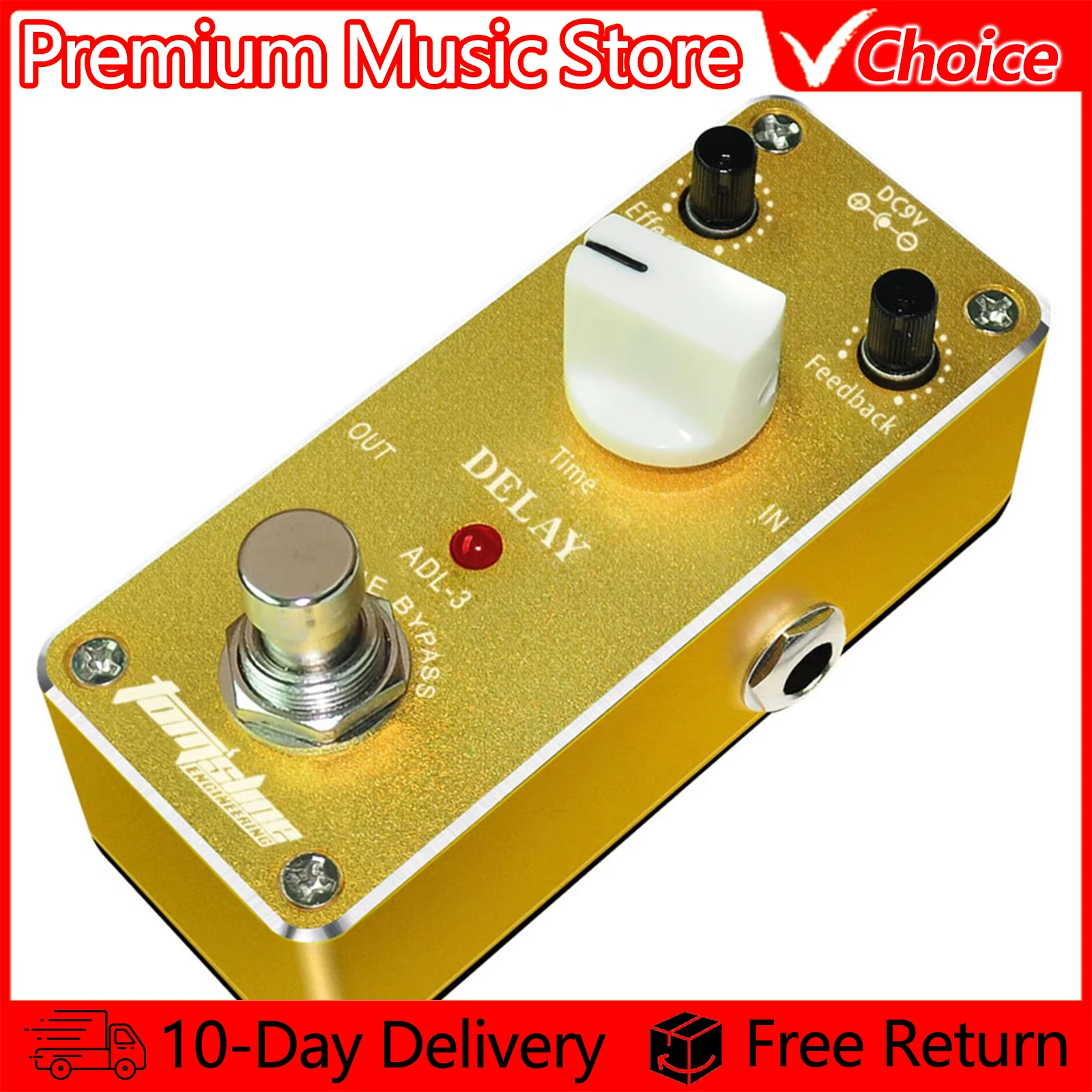 AROMA Electric Guitar Pedal ADL-3 Digital Delay Effect Pedal Aluminum Alloy Housing True Bypass Guitar Parts & Accessories